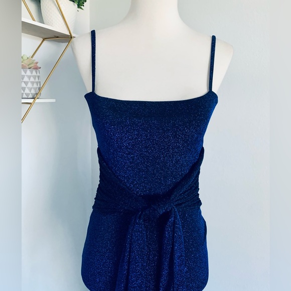 NWT! Nookie • Luna Midi Dress in Navy • Glitter Cocktail • XS • Retail $209 - Picture 6 of 16